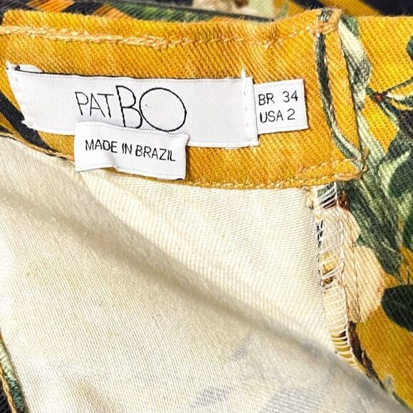 PATBO Floral Printed Knee-Length Ruffle Embellished Skirt with Slit | US 2| - Picture 3 of 12